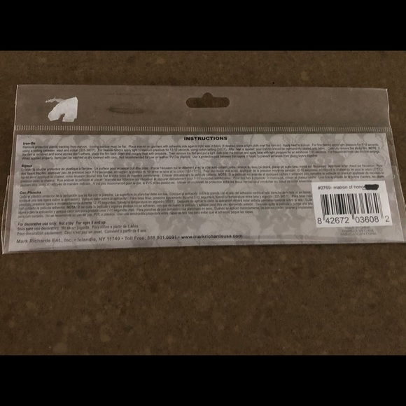 NIP sparkly Matron of Honor rhinestone iron on. - Picture 3 of 3